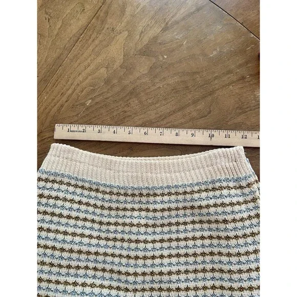 Vintage CISA OF ITALY Knit Cream Skirt Suit, Gold Silver Check Pattern, Size 10
